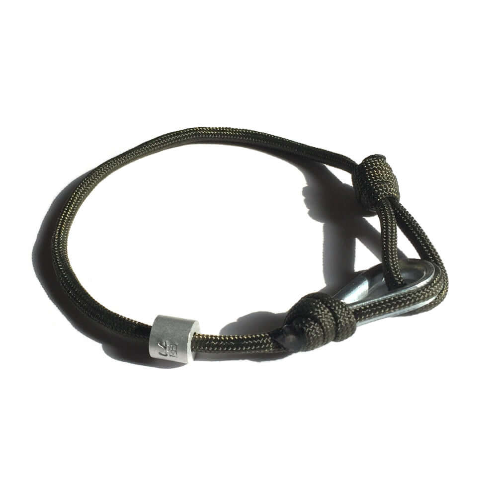 BRA312V - bracelet en corde de parachute olive - bijoux homme - 28$ - DANSEI