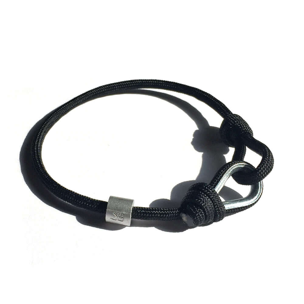 BRA312N - bracelet en corde de parachute noir - bijoux homme - 28$ - DANSEI